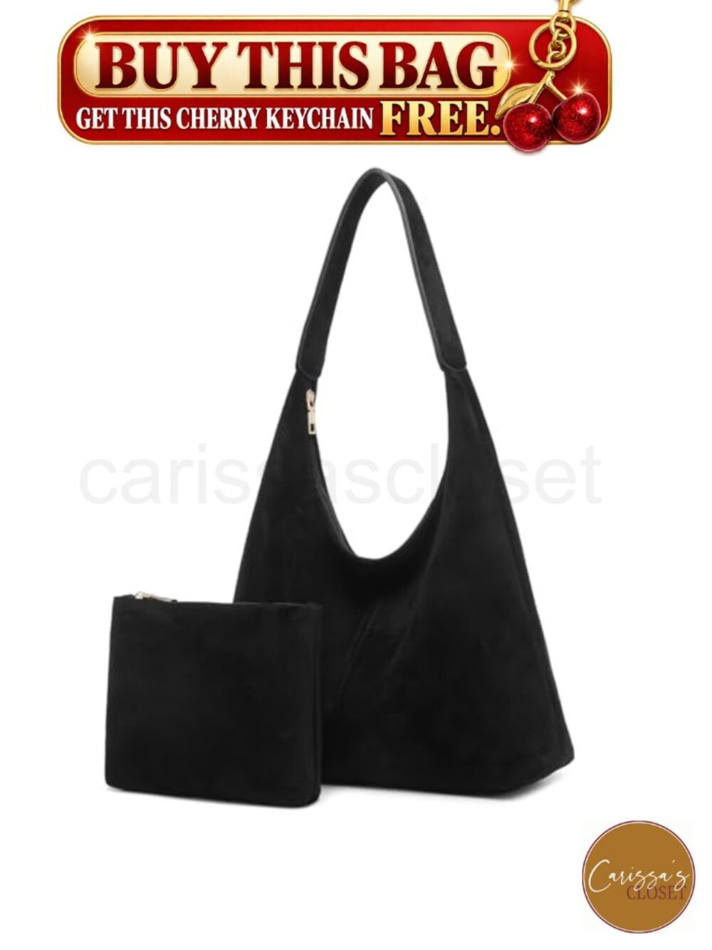 ✨ Faux Suede Slouchy Hobo Bag Women Shoulder Bag Crescent Tote Purse Handbag
